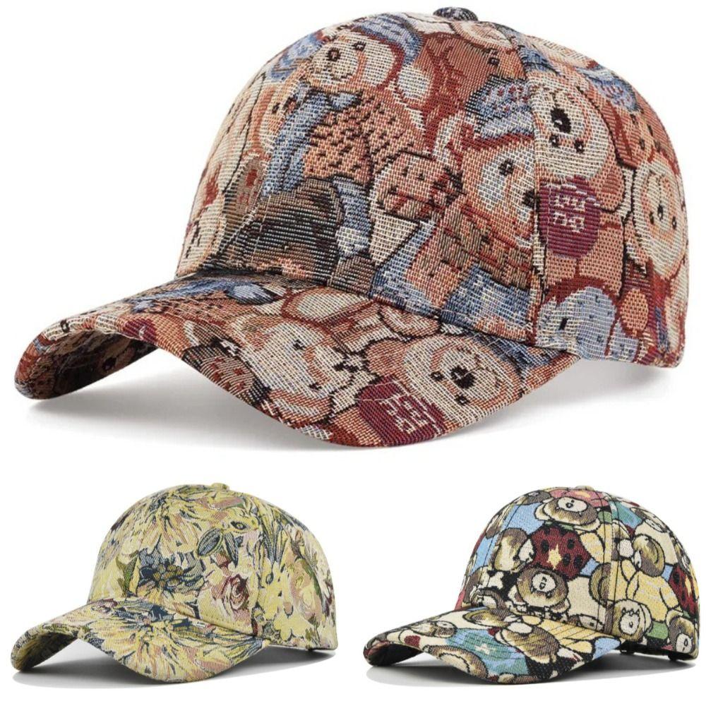 Little Bear Print Unisex-Teens Caps Bear Print Fashion Hip Hop Vintage Hat Cute Bear Baseball Cap