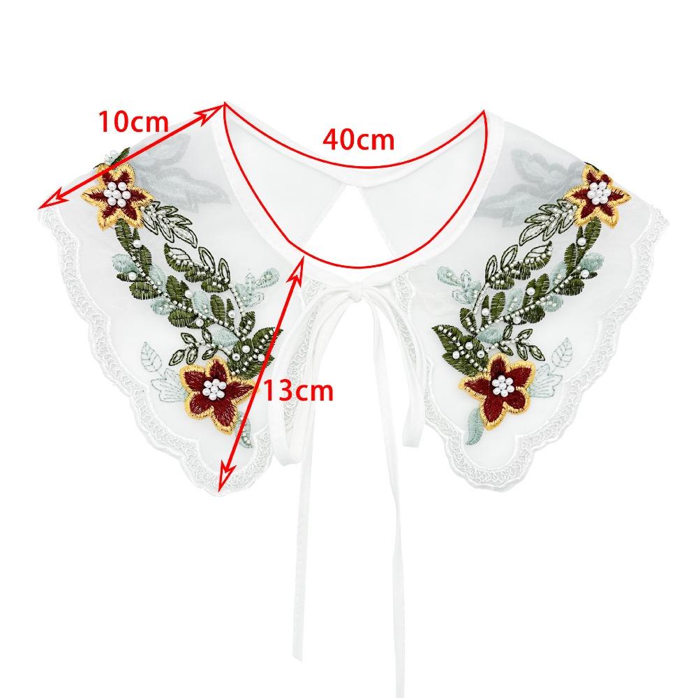 Organza Embroidery Dingzhu Shawl Collar White Detachable Shirt Collar Fashion Women's Lace Collar