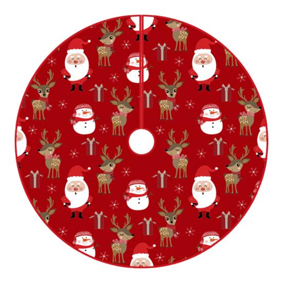 Юбка «Рождественская елка» Яркий цвет, Износостойкий, простая установка, Круглый большой коврик с принтом «Снежинка и лосось» в виде рождественской елки