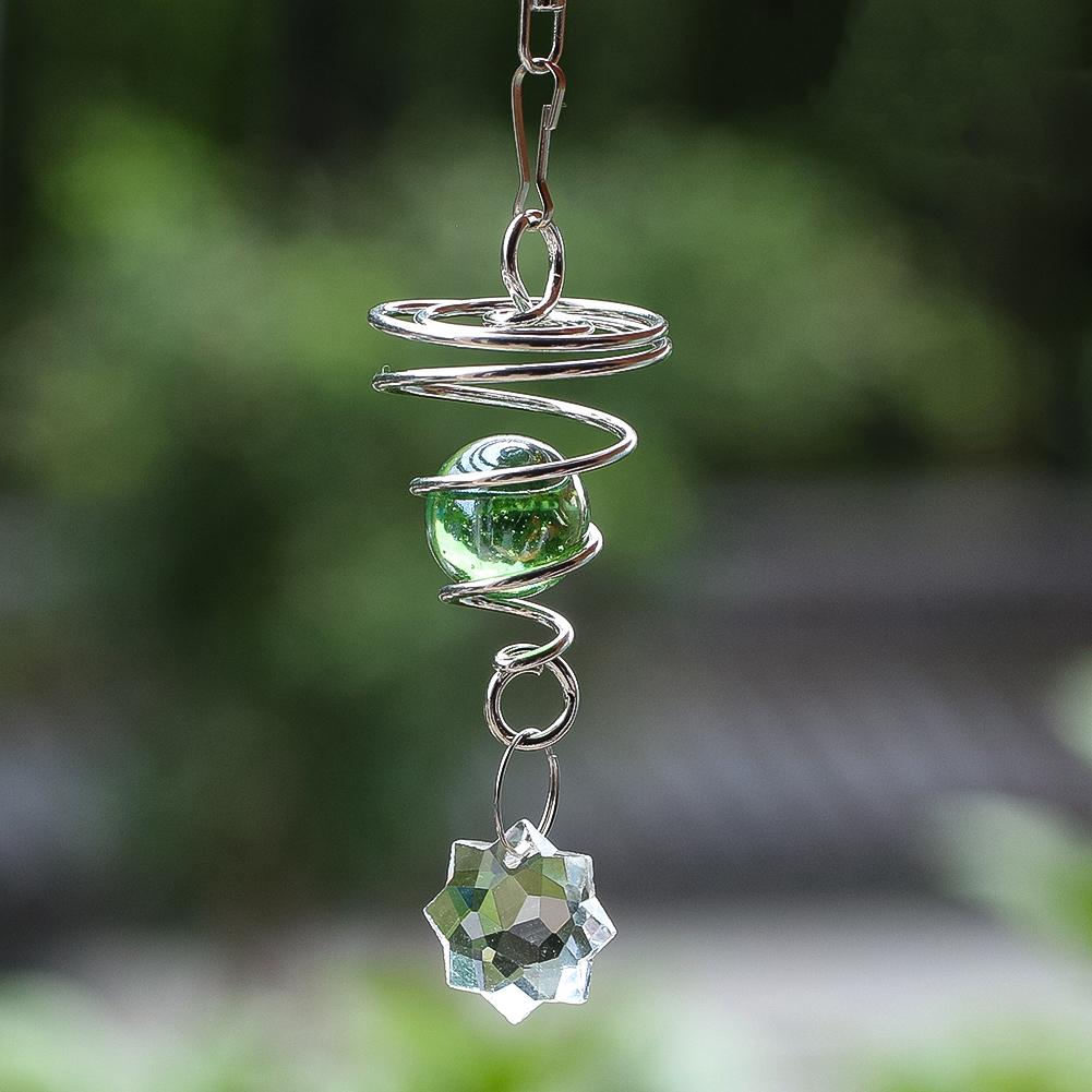 D2 Шар для созерцания Спиральный хвост DIY Ловец солнца Ветряной спиннер Стабилизатор Хрустальная призма Создатель радуги Садовый подвесной декор+ Вращающийся крючок