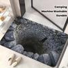 Yousheng 3D Ковер с ямой Реалистичный коврик для пола с бездонной ямой Забавный ковер с оптической иллюзией с нескользящей основой для прихожей, гостиной, ванной комнаты