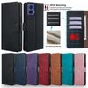 Moto G35 Protective Cover Leather Flip Wallet Case for Motorola G85 G75 G55 G45 G35 Moto G75 Book Case Phone Bag RFID Blocking
