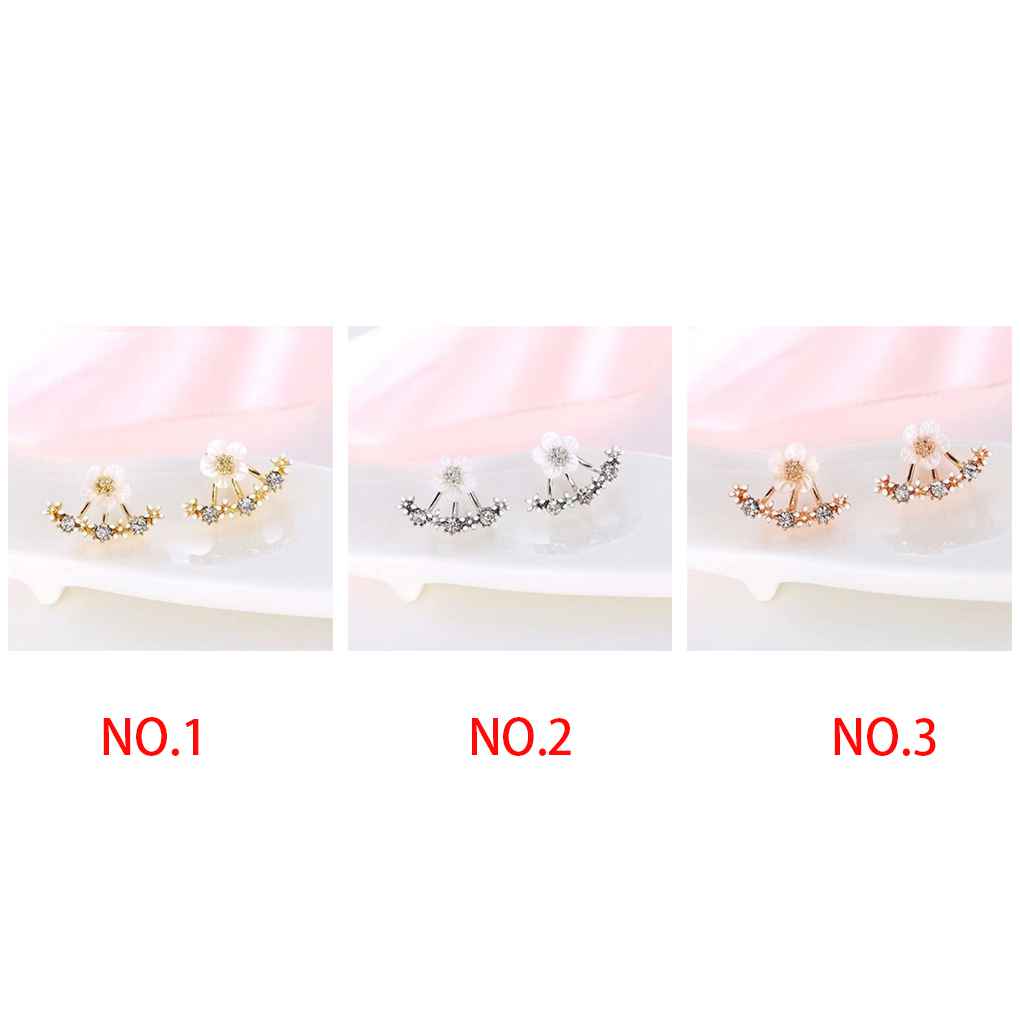 1 Pair Women Ear Studs Party Wedding Flower Earrings Exquisite Delicate Jewelry Dress Up Decoration Friendship Gift