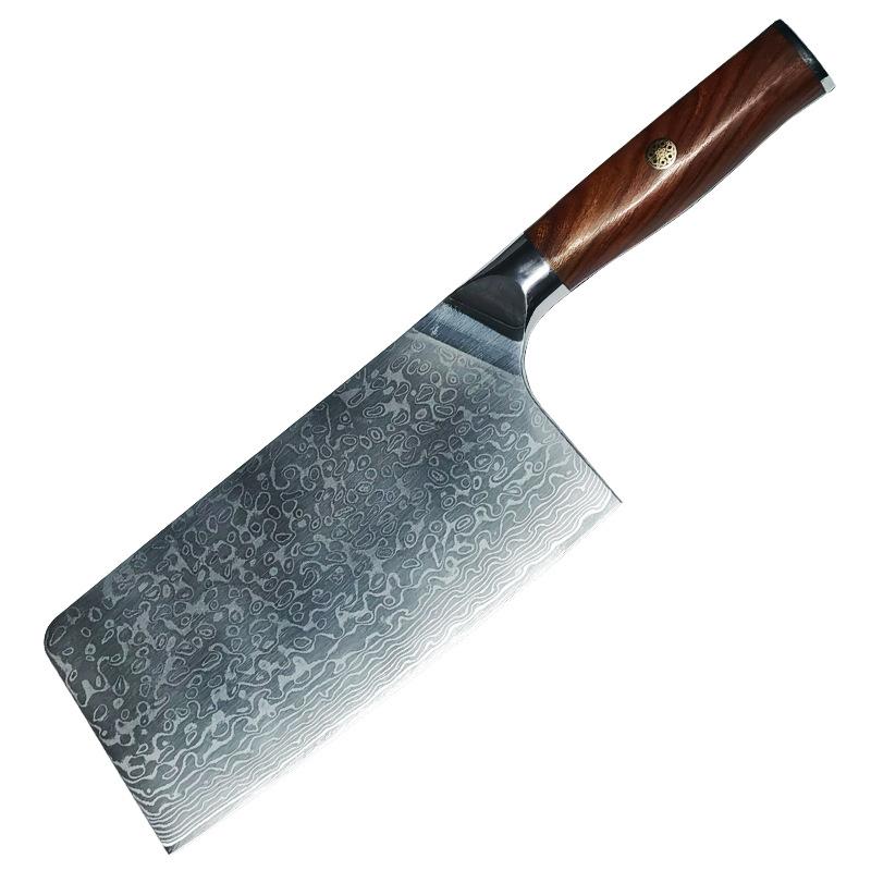 7.5 Inch Chopper Knife 67-layer Damascus VG10 Steel Blade Rosewood Handle Sharp Cleaver Slicing Kitchen Knife Meat Poultry Tools