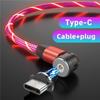 Red Type C-1m - Magnetic USB Type C Cable with 540° Rotating LED Lighting, Fast Charging, USBMicro Cable, for iPhone 12