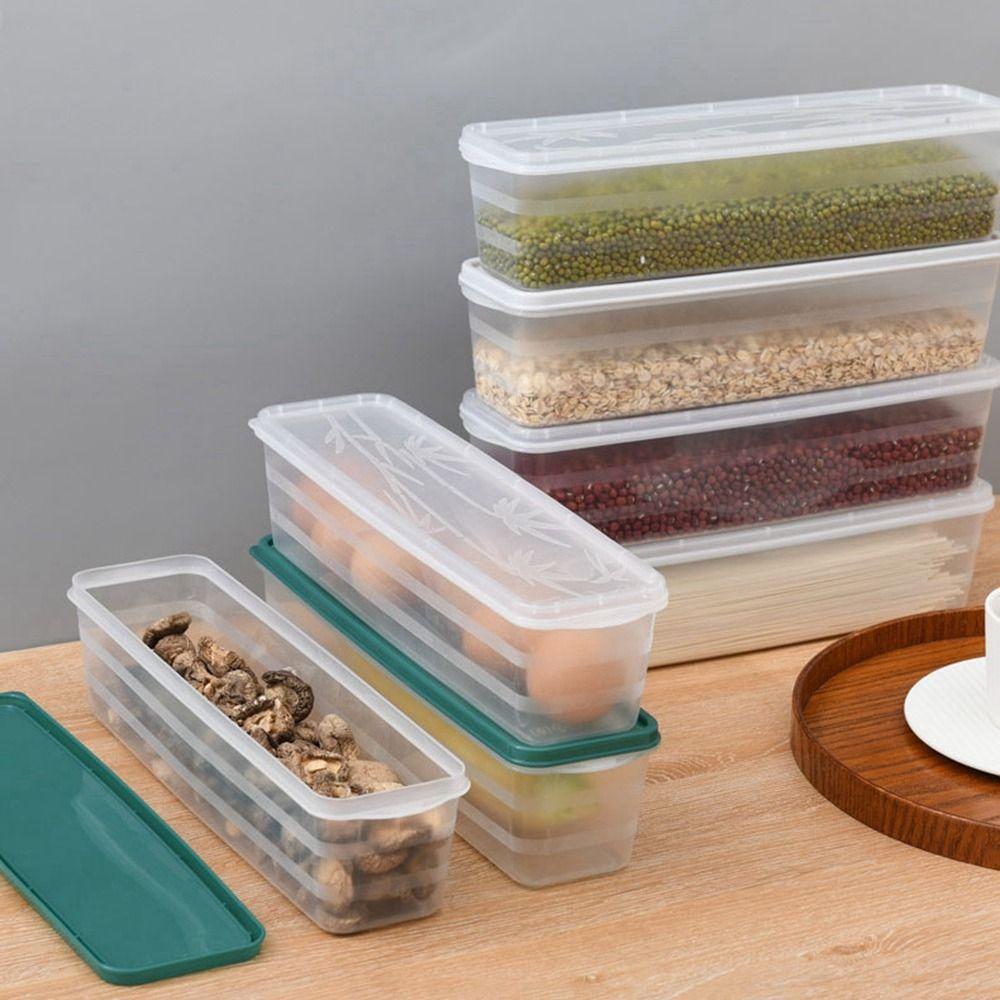 Rectangular Noodles Storage Box Plastic Pasta Box Portable Food Storage Container Home