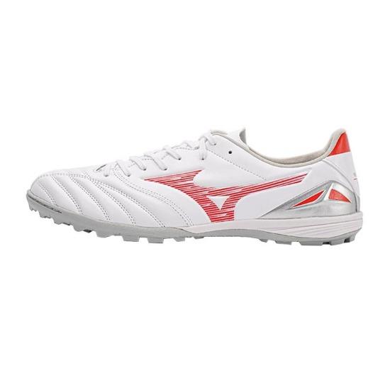 Mizuno Morelia Neo 4 Обувь для футбола TF из кожи кенгуру с круглым носком на шнуровке Унисекс Футбольная обувь Бело-красный P1GD243460
