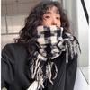 Шарф осенне-зимний женский новый осенне-зимний атмосферный клетчатый шарф высококлассный шарф