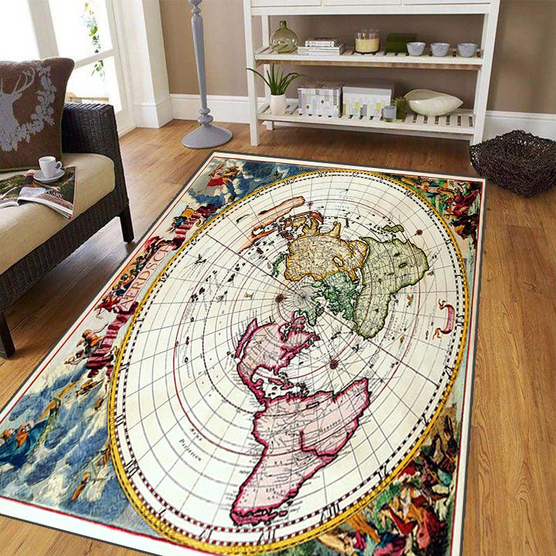 Ковер с навигационной картой древнего мира для гостиной, мягкий фланелевой коврик для спальни, противоскользящий коврик для ванной комнаты, детский игровой коврик