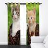 Черно-белые современные шторы с рисунком кота для гостиной, спальни, дома, кухни, оконные шторы