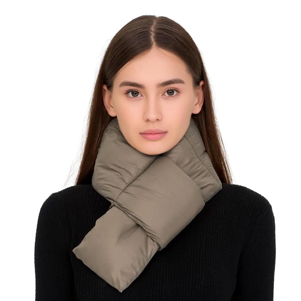 Croogo Nuptse Neck Solid Simple Perfect for Fall and Winter Down-Style Scarf, Warmer, Warm, Lightweight, Color, Design, Unisex, Waterproof, Fleece,