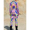 Взрослый Хэллоуин Красочный Sci-fi комбинезон Cyberpunk Bodysuit Burning Man Zentai костюм Праздничная вечеринка Morphsuits Пара Rave наряды