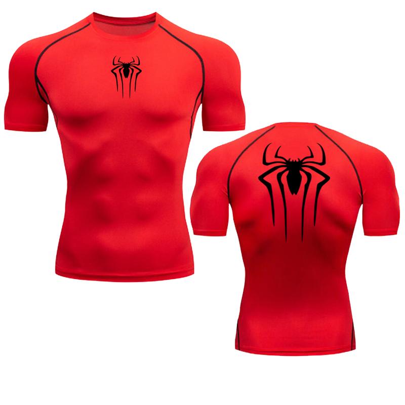 Printed Men's Athletic Compression Shirts Athletic Quick Dry Breathable Rash Guard Athletic Tight Workout Tops Summer Men