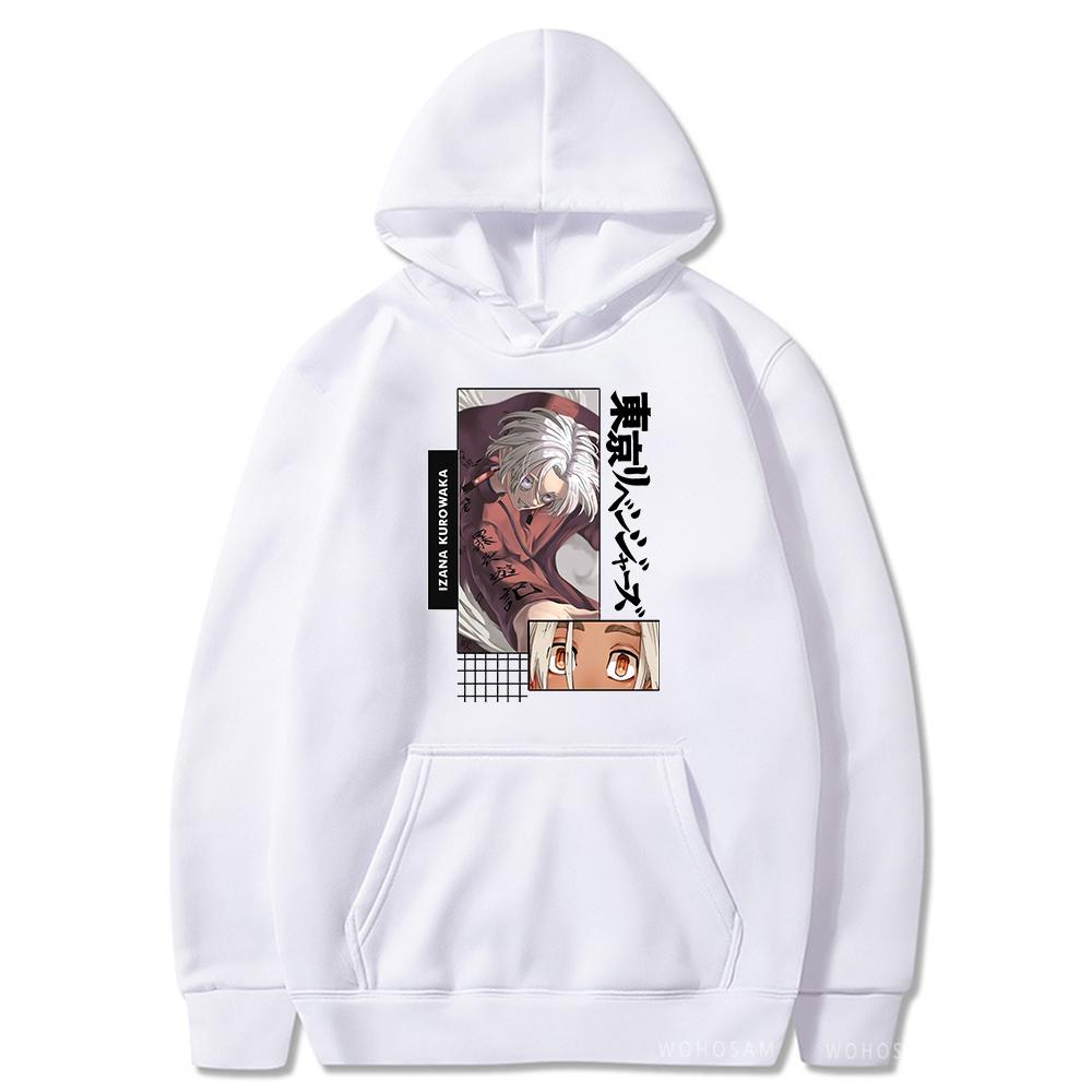 Kurokawa Izana Graphic Printed Hooded Tokyo Revengers Anime Streetwear Men Women Zip Up Hoodies Harajuku Sweatshirt Zip Jacket
