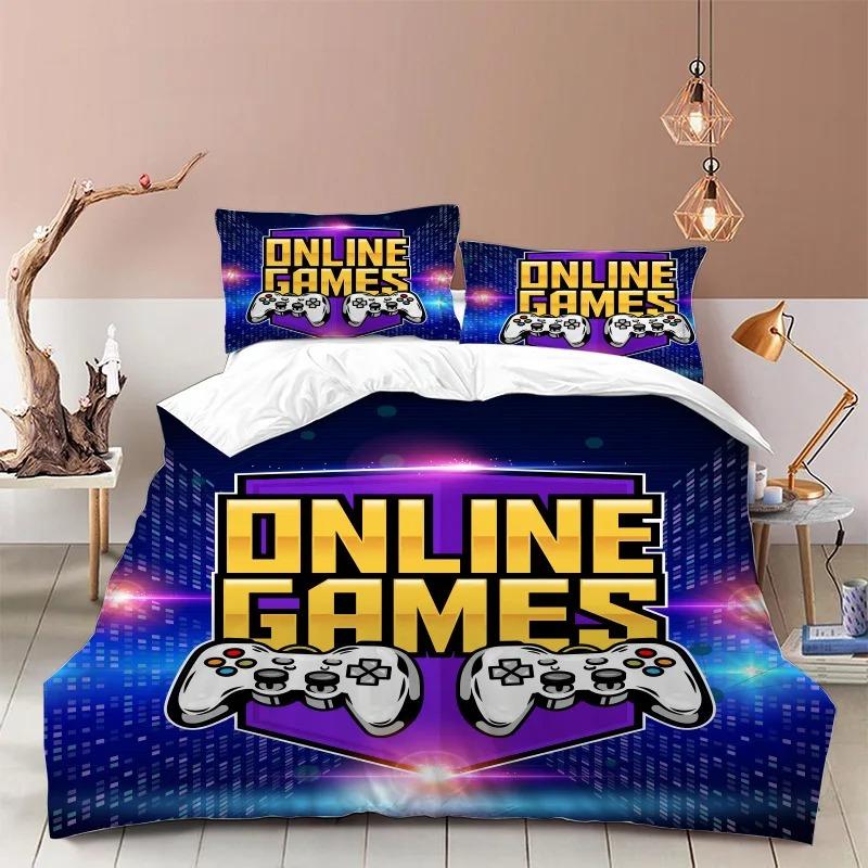 Комплект постельного белья с геймпадом 3D Детское пододеяльник Наволочка Набор из 2/3 предметов Кинг Дабл Пододеяльник Комплекты одеяла с принтом