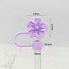 1pcs Straw Cover Cap for Stanley Cup Begonia Flower Dust-Proof Straw Toppers 10mm Reusable Silicone Straw Tips Lids Party Decor