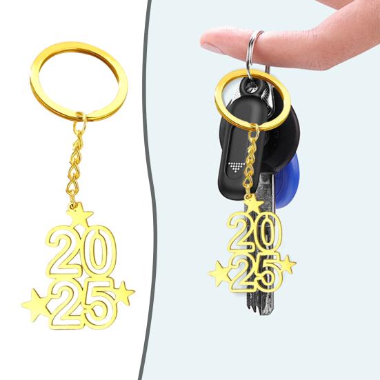 Титановый стальной брелок 2025 номер звезда шарм изысканный брелок для ключей сумка кулон