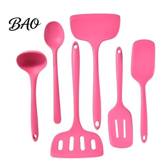 Kitchen Gift for Housewarming Pink Utensil, Food Grade Silicone Cooking Tool, Non-stick Heat Non Stick Pot Spatula Resistant Cookware, Ergonomic