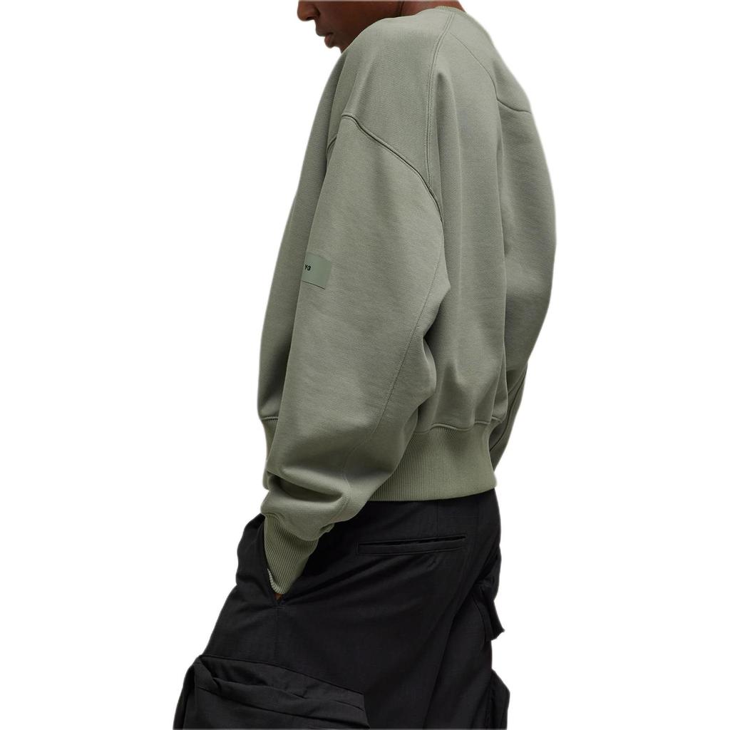 Adidas Solid Color Pullover Crew Neck Loose Long Sleeve Sweatshirt Women Tops Gray-Green IP7678