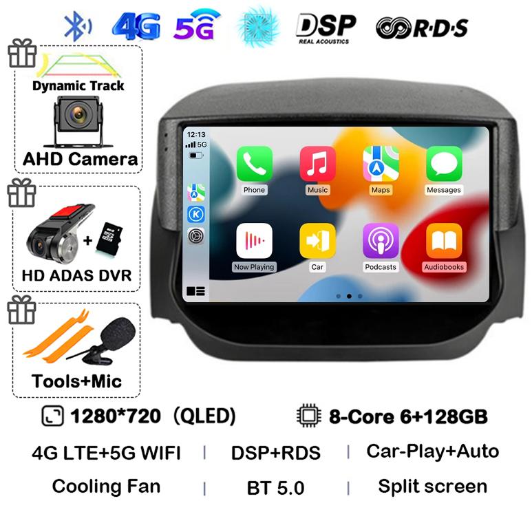 Android 14 Carplay Auto для Ford EcoSport Eco Sport 2014 2015 2016 2017 2018 Автомобильный радиоприемник GPS 4G+WIFI Мультимедийный стереоплеер QLED