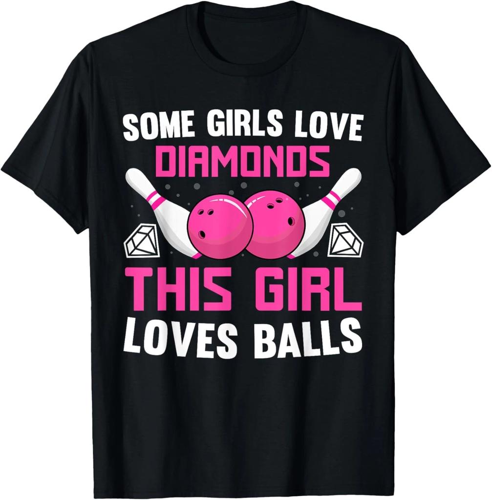 Funny Bowling Art For Women Girls Track Bowling Spare Bowler T shirt
