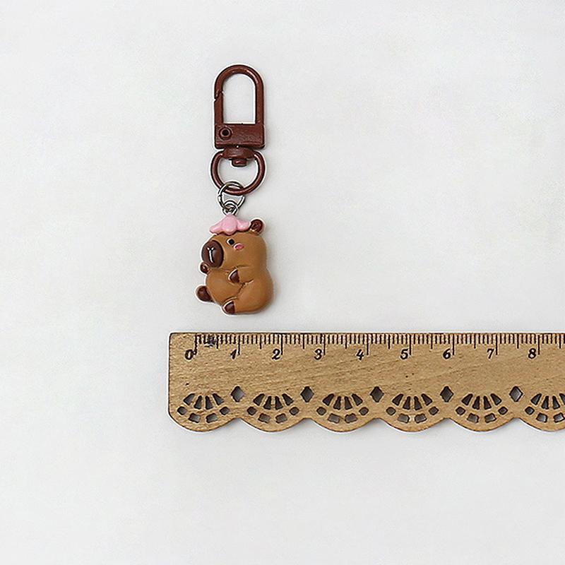 Забавный мультяшный брелок Capybara Kawaii Animal Keyring Прекрасный рюкзак Подвеска Ключ Подвесное украшение для пары Подарки