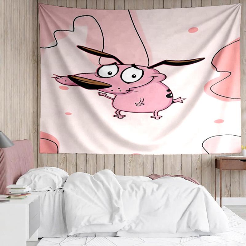 1PC Cowardly Dog Cartoon K-pop music group Tapestry Accessories for Bedroom,Livingroom, dormitory Room Wall Decor Fan Birthday Gifts