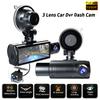 New 3.16-inch HD 1080P Screen Three Lens Car DVR Camera Front Cabin Rear Recorder Camera with Reversing Image