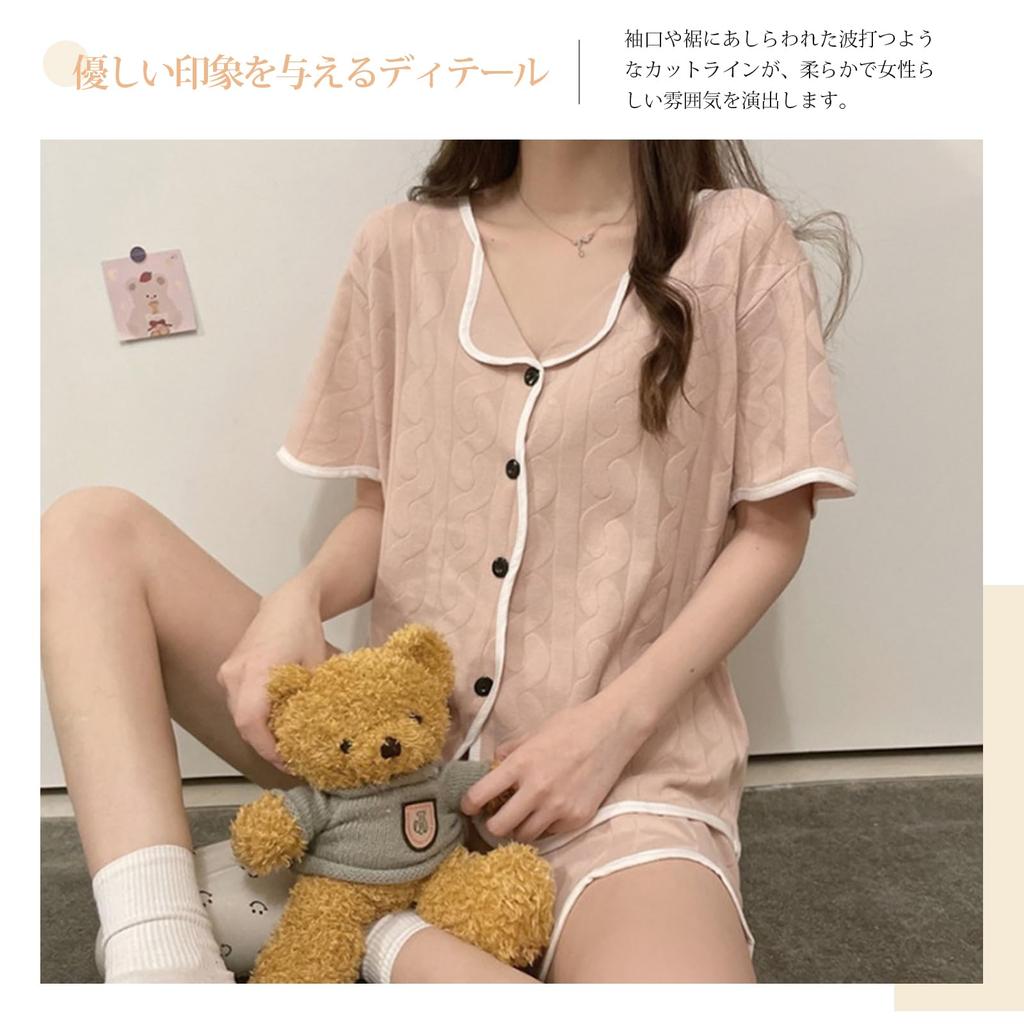 YunXiozy Звездные пижамные шорты Легкий в горошек Открытый женский комплект, Домашняя одежда, Рукава, Ткань, Передняя часть, Удобный, Влагоотводящий, Дышащий,