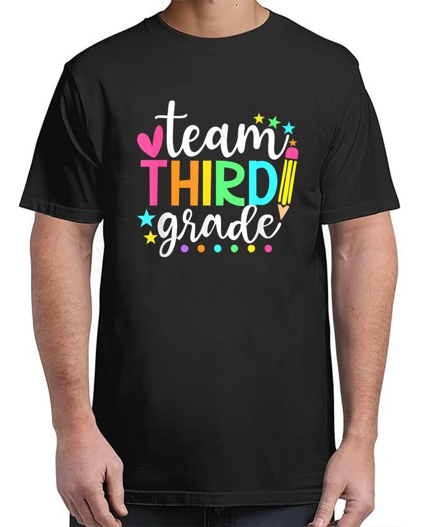 3rd Grade Team Pencil Teacher Student Back to School Vintage Adult S-4XL T-Shirt