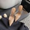 Women's Transparent Pointed-Toe Stiletto Mule Sandals - Summer 2025 Fairy Style