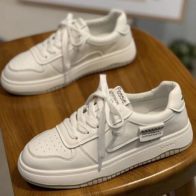 Кожаные белые туфли женские с мягкой подошвой женские туфли весна новые универсальные туфли на плоской подошве повседневная спортивная обувь