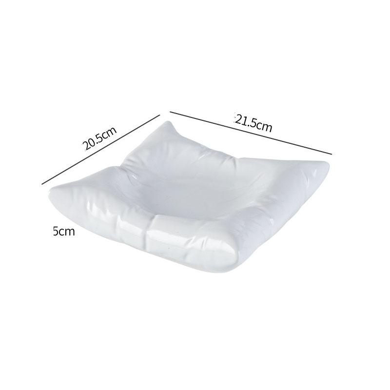 Creative Ceramic Salad Plate Kitchen Tableware Dinner Plate Pasta Steak Dessert Plate Pillow Shaped Dessert Bowl Salad Bowl