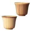 RIVERET SUZU Ochoco 60ml Pair Set Bamboo Dishwasher Safe White/Brown RV-119WB