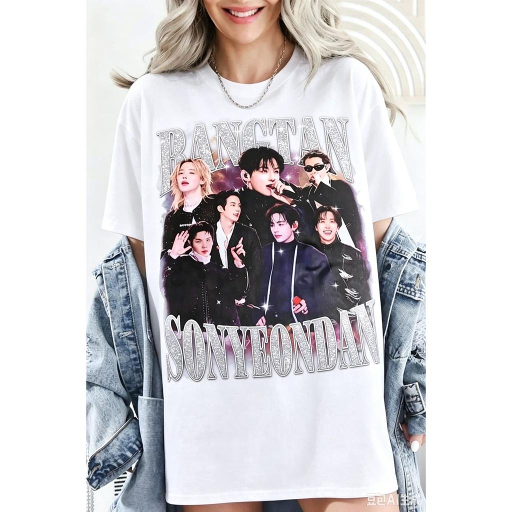 Bangtan Sonyeondan Graphic T-Shirt Unisex Men Women Streetwear Y2k Oversized Short Sleeve Kpop Merch Tee Casual Loose Female Male Clothing