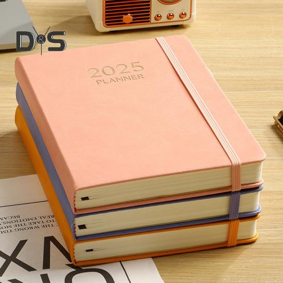 Планировщик блокнотов на 2025 год, ежедневный, еженедельный, ежемесячный календарь, плотная бумага, непромокаемый дизайн, обложка из искусственной кожи, офисный планировщик для учебы