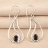 Oval Root Chakra Black Onyx Stone Dangling Earrings Jewelry 925 Sterling Silver EE-139-9