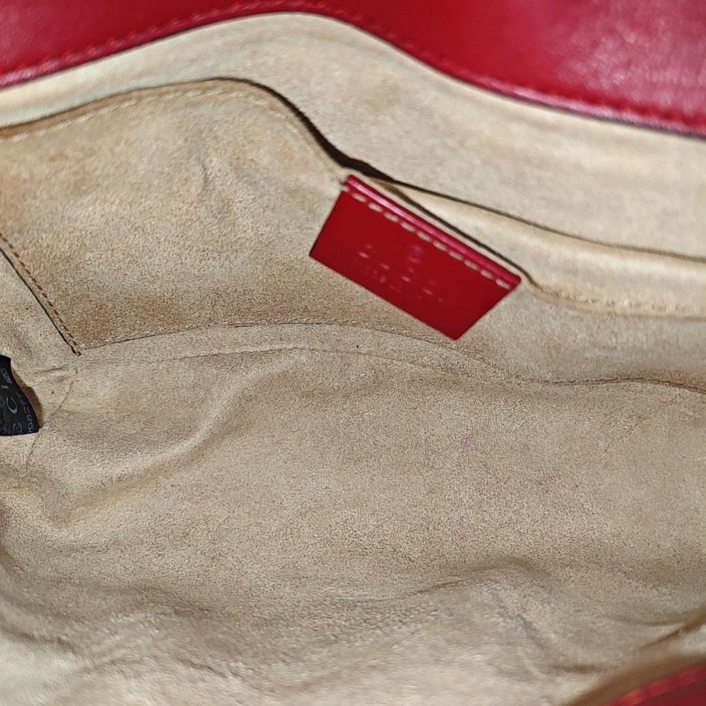 [Pre-Owned] Gucci GG Marmont Matelassé Mini Bag 'Red' - Good #8USYAQ