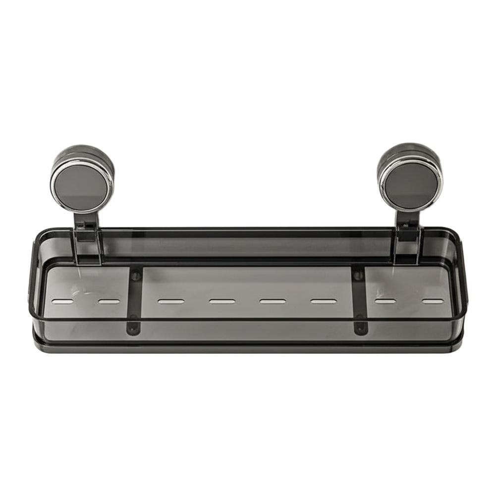 Retractable bathroom suction cup shelf rack for organizing soap shampoo and skincare essentials without damaging walls
