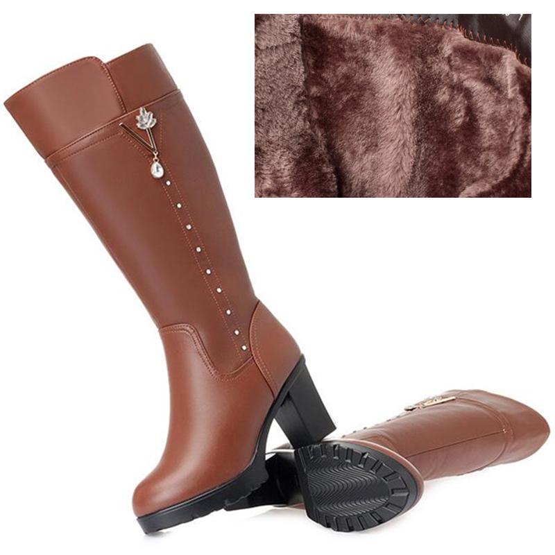 Faux leather women boots