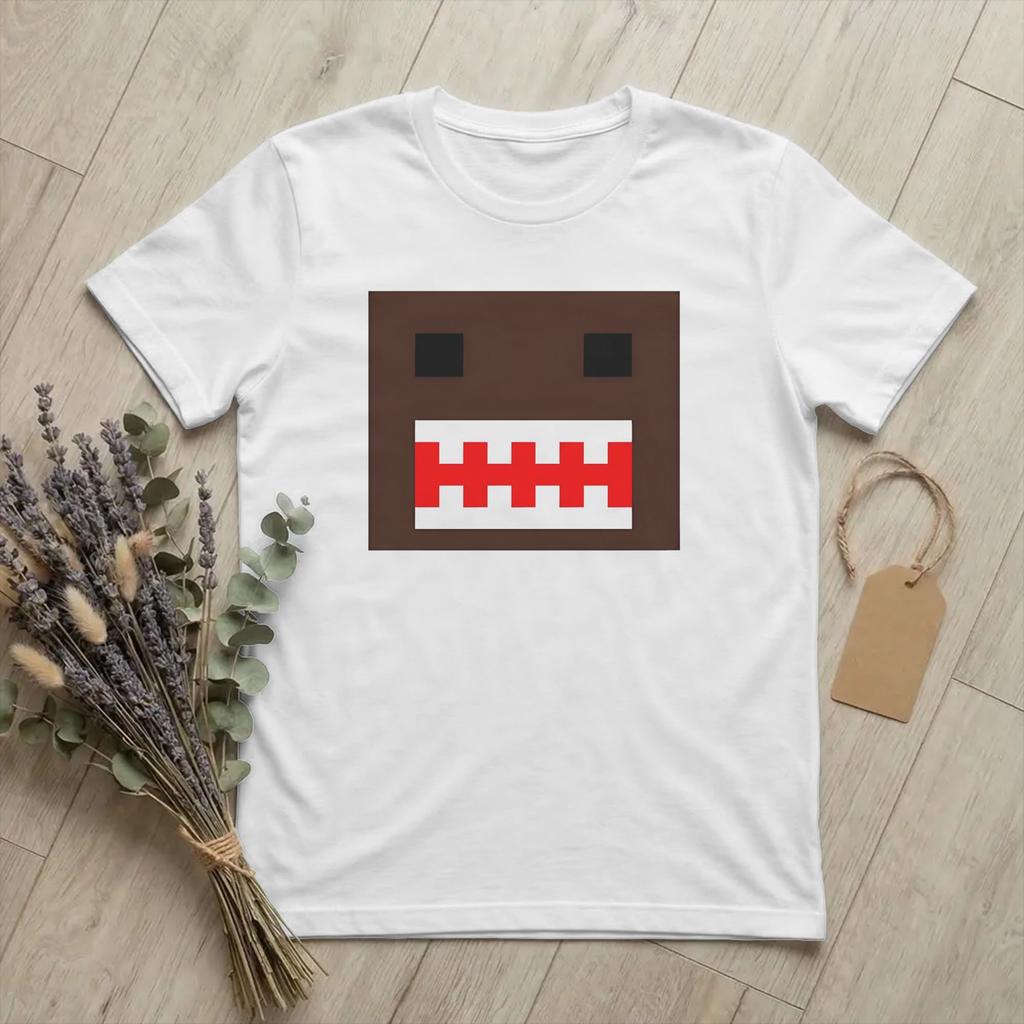 PIXEL Кукла Домо Кун Лицо Унисекс Футболки Милые Смешные Смешные Футболки С коротким рукавом Круглый вырез Чистый хлопок Идея для подарка Топы