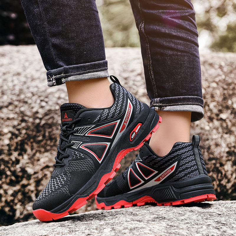 Мужские уличные походные ботинки Внедорожные Нескользящие Защита от ударов Дышащие Высококачественные Мужские ботинки Без шнуровки Повседневные Велосипедные туфли 47