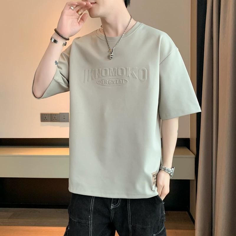 Летняя мужская футболка ретро уличный трендовый мужской свободный хип-хоп короткий рукав повседневный принт мужской уличный стиль топ футболки