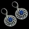 Natural Lapis Lazuli Gemstone 925 Solid Sterling Silver Gift Earring 1.50" M9h66