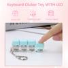 Keyboard Fidget Keychain 4 Keys Keyboard Clicker with LED Light Button Stress Relief DIY for Adult Gifts To Relief Pass Time