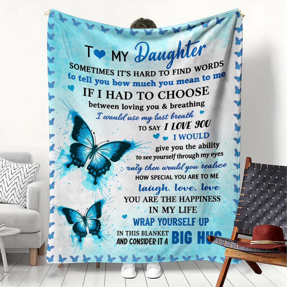 1PC Gift Blanket To my Daughter to family member Flannel Thin blankets for birthday gifts festival Perfect gifts four season use