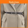 Color Solid Leather Waist Belt With Alloy Buckle For Women Office Gift Wear