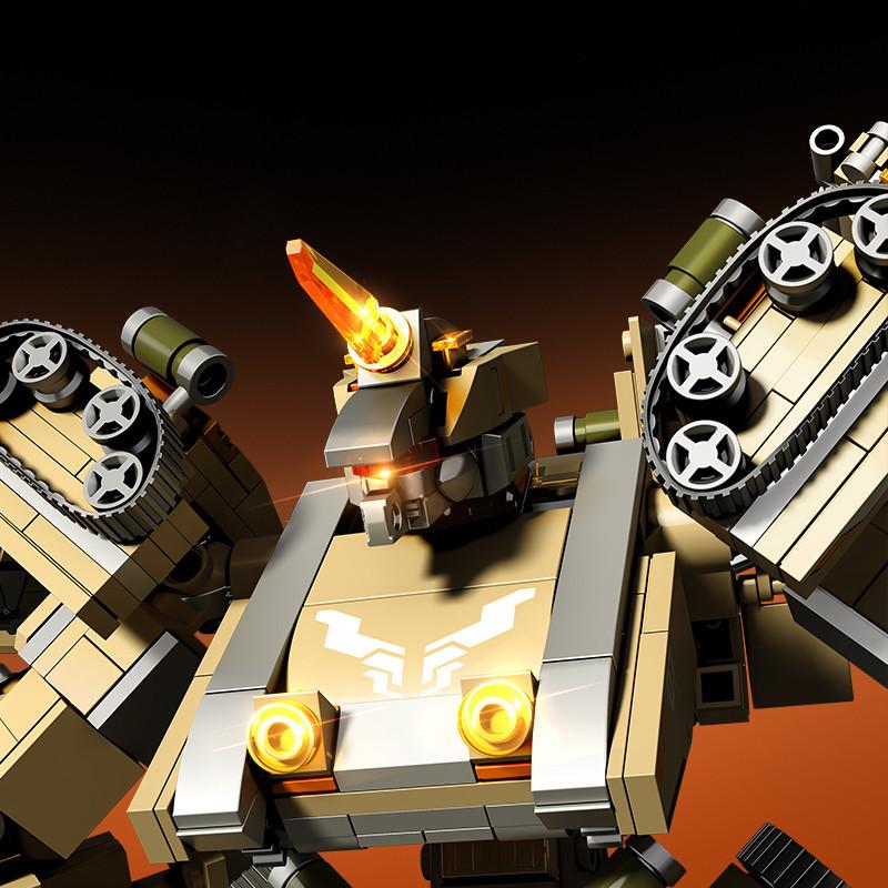 Non-Toxic Sembo 1075Pcs Tank Transforming Mech Robot Model Building Blocks Moc Military Series Vehicle Assembly Bricks Toys For Children Gifts