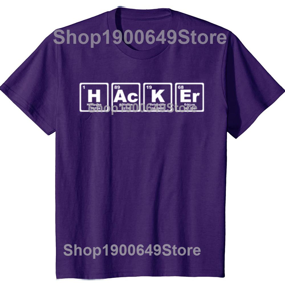 Hacker Periodic Table Security Professional Funny Programmer TShirt Short Sleeve Coder T Shirt Anime Graphic Tshirt Hip Hop