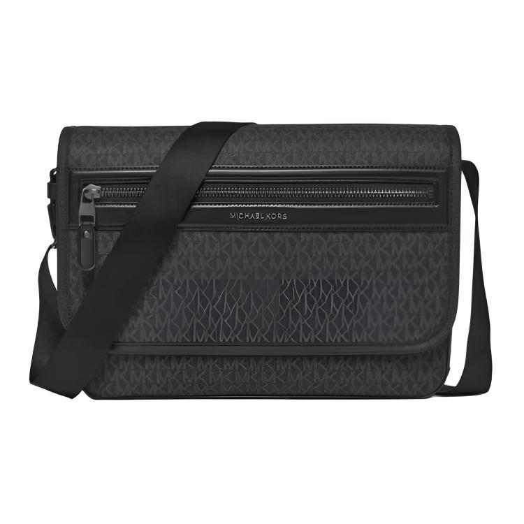 Michael Kors Jet Set Flap Closure Faux Leather Crossbody Bag Men bags Black 33S6LJSM9B-BACK